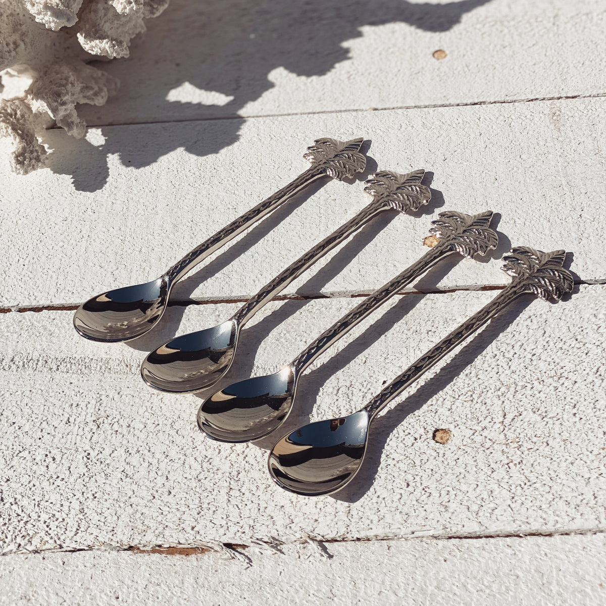 Palm Tree Spoon Silver Coastal Home Tableware Brisbane saide