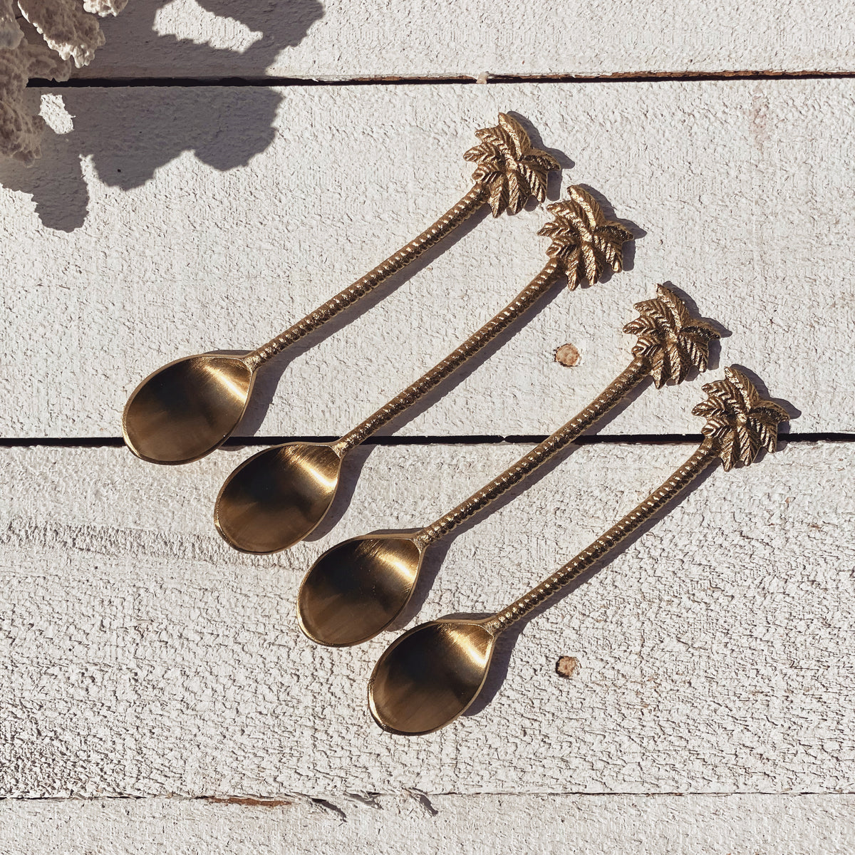 Palm Tree Spoon Gold Coastal Home Tableware Brisbane saide
