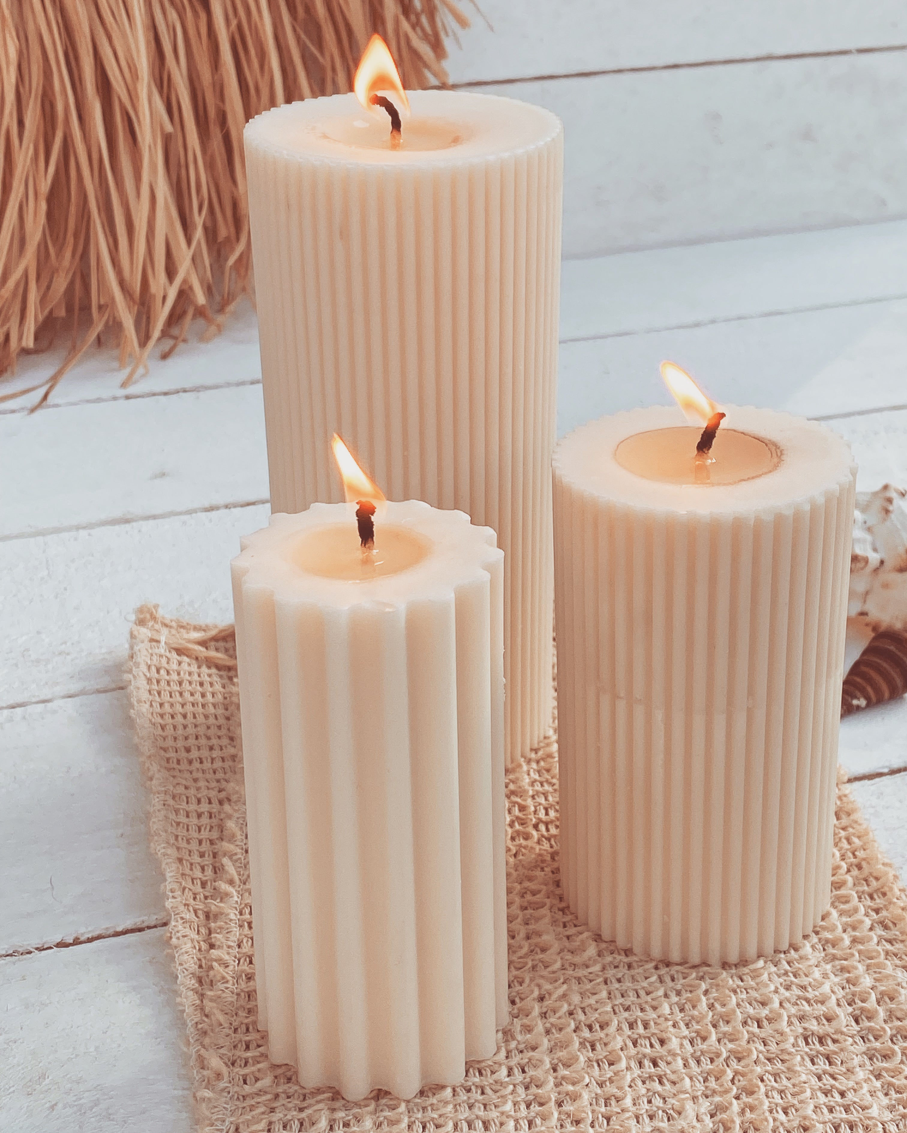 50% OFF | cove small pillar soy candle - sea salt + sage