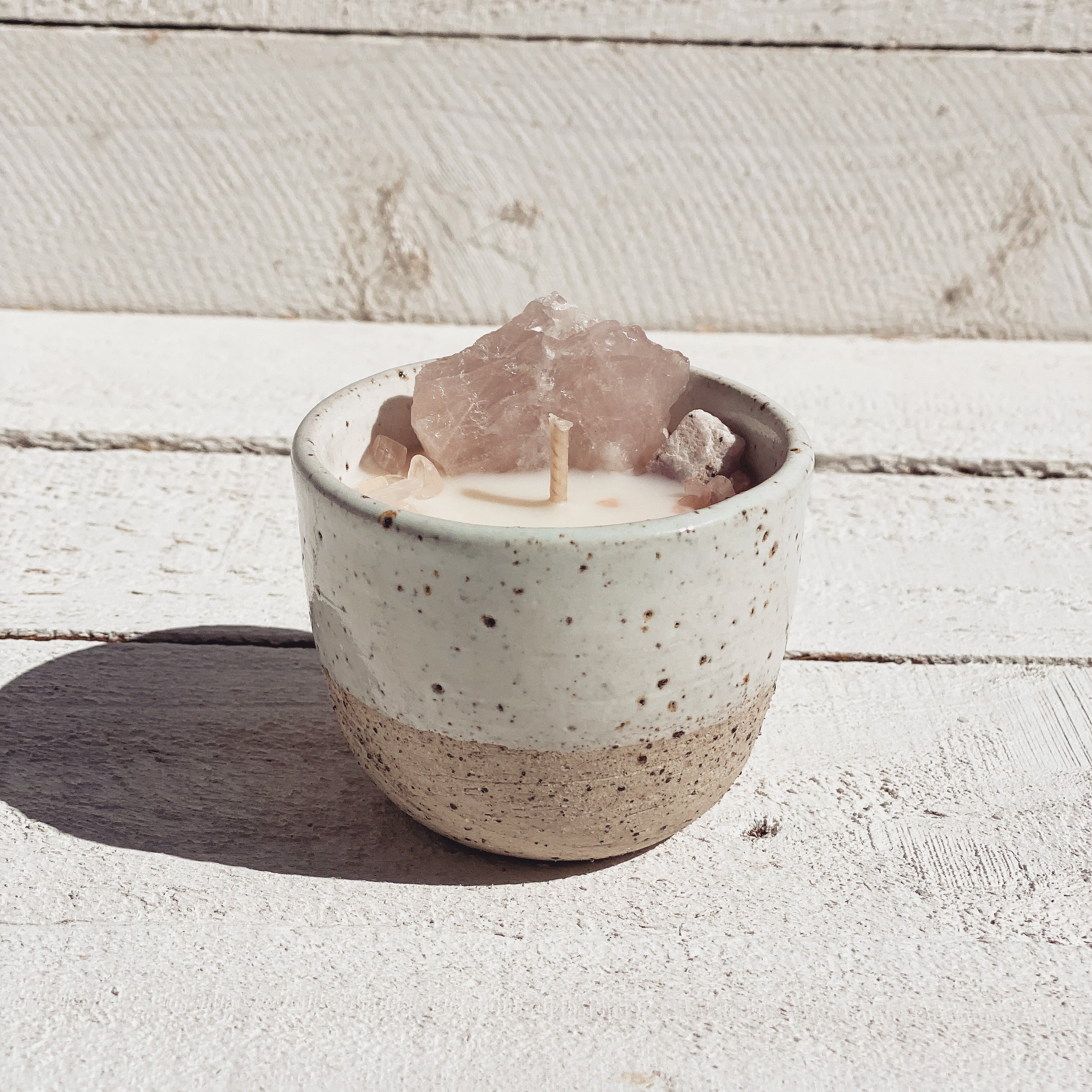 small crystal ceramic soy candle | frangipani