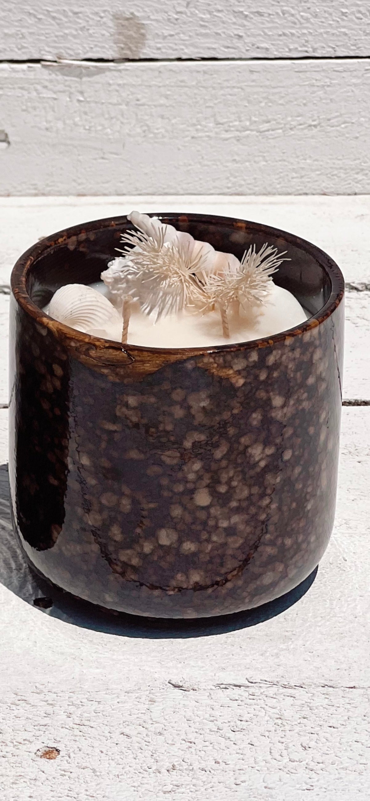 XL seashell ceramic soy candle