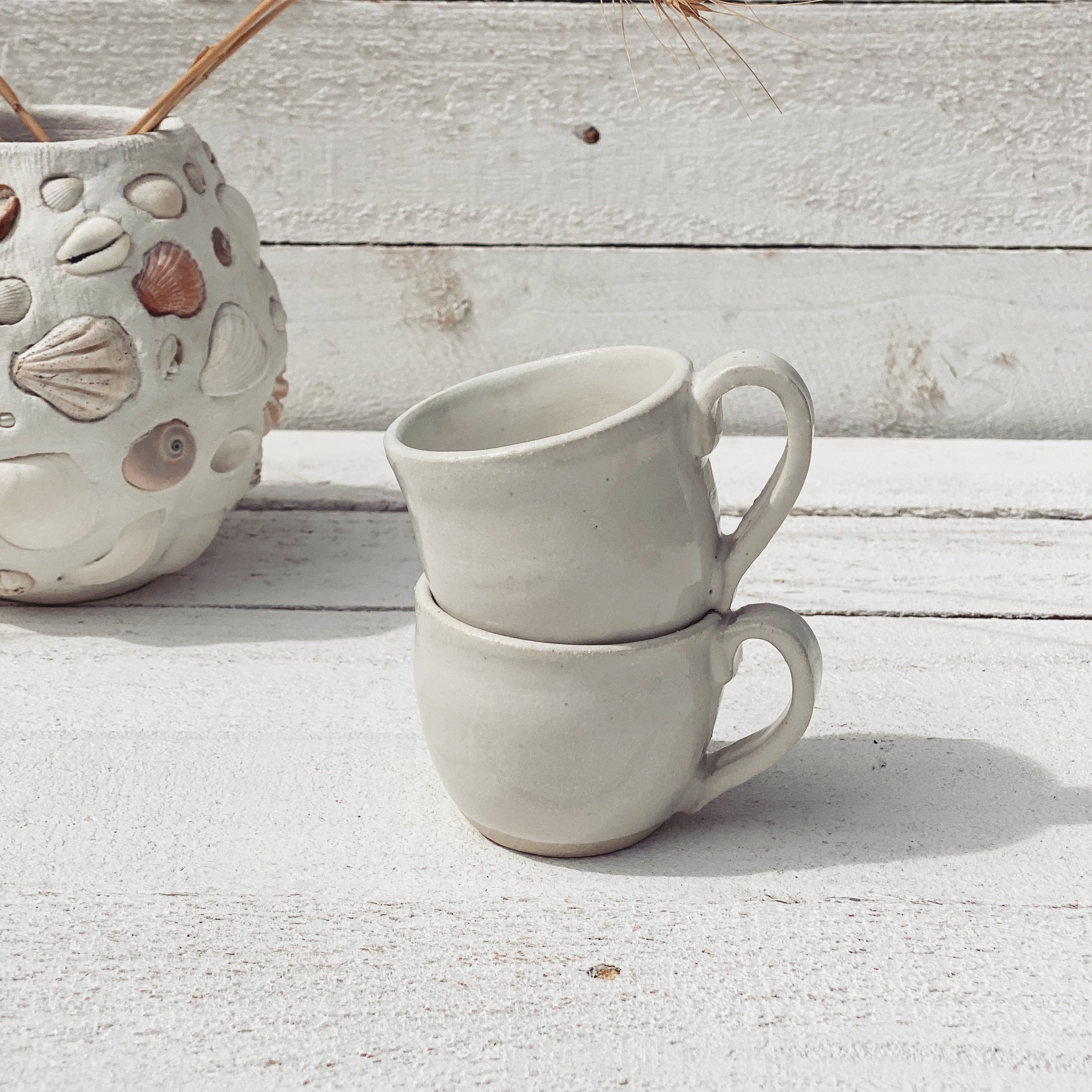 soleil tea cup set - white/natural