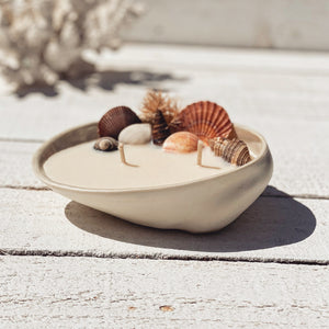 abalone seashell ceramic soy candle | surf wax