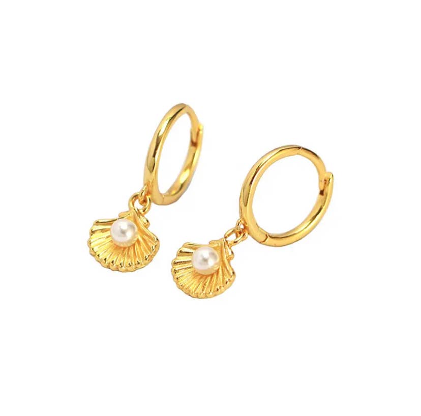 under the sea earrings | yellow gold