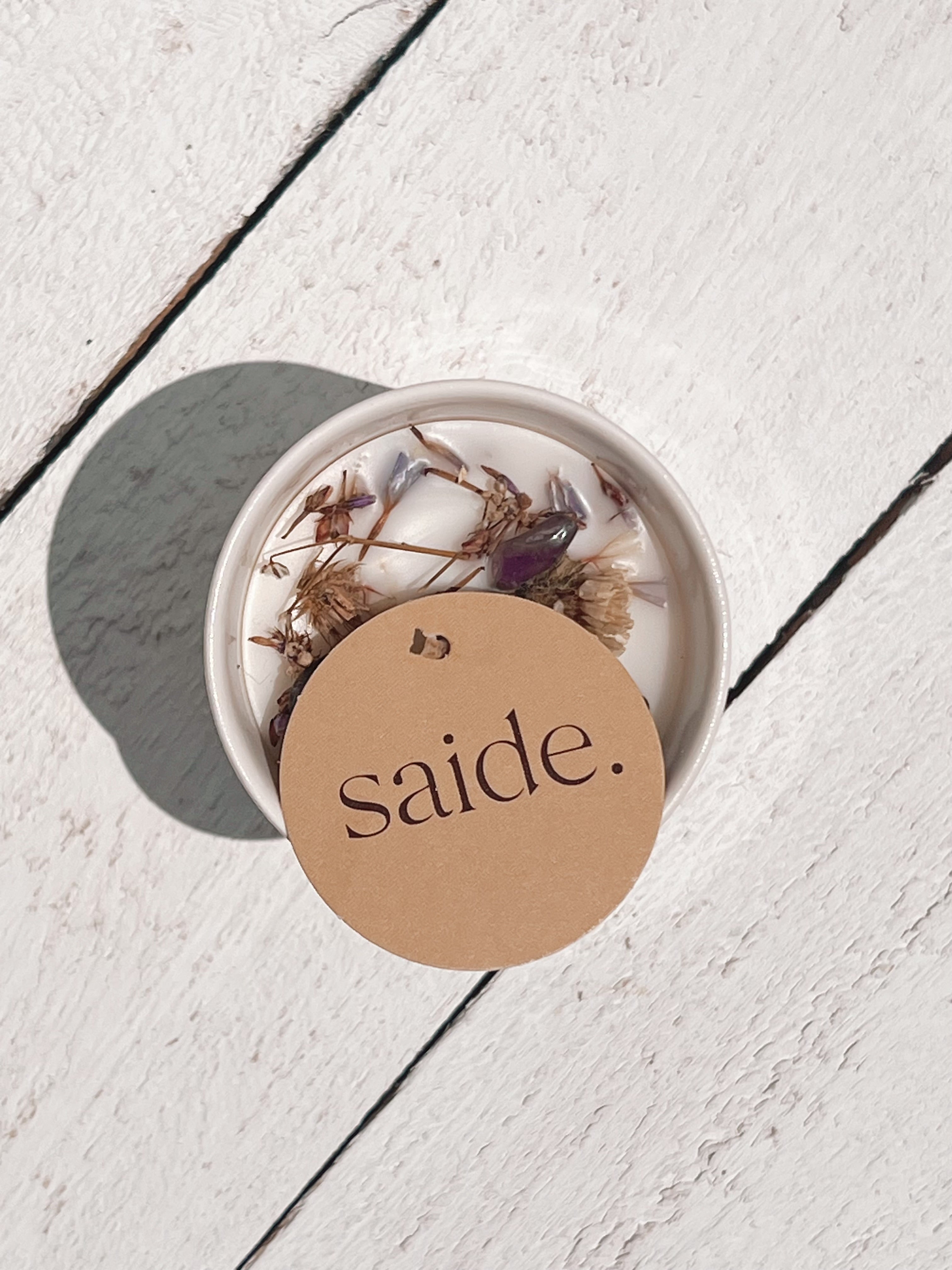 botanical ceramic soy candle | amethyst