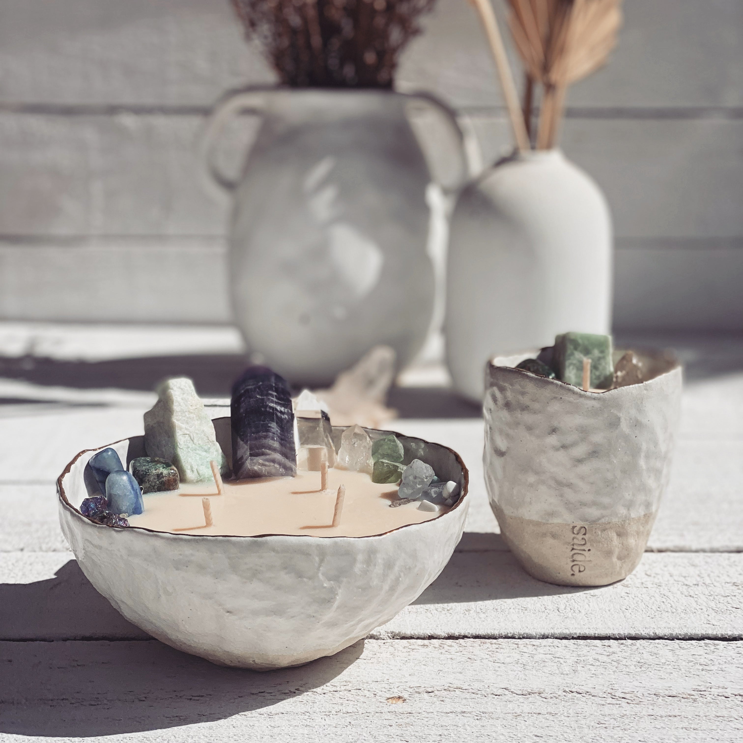 clarity + balance | ceramic crystal candle cup 1:1