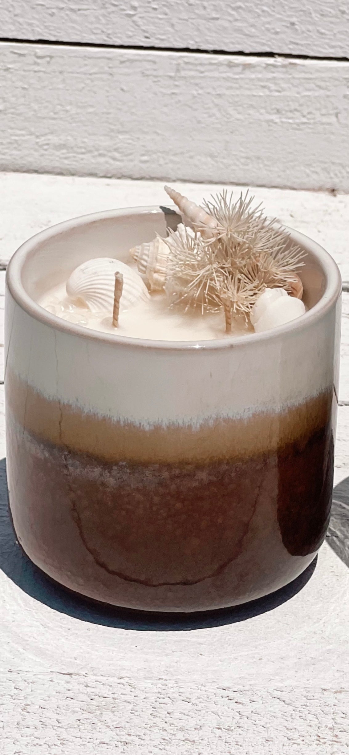 XL seashell ceramic soy candle