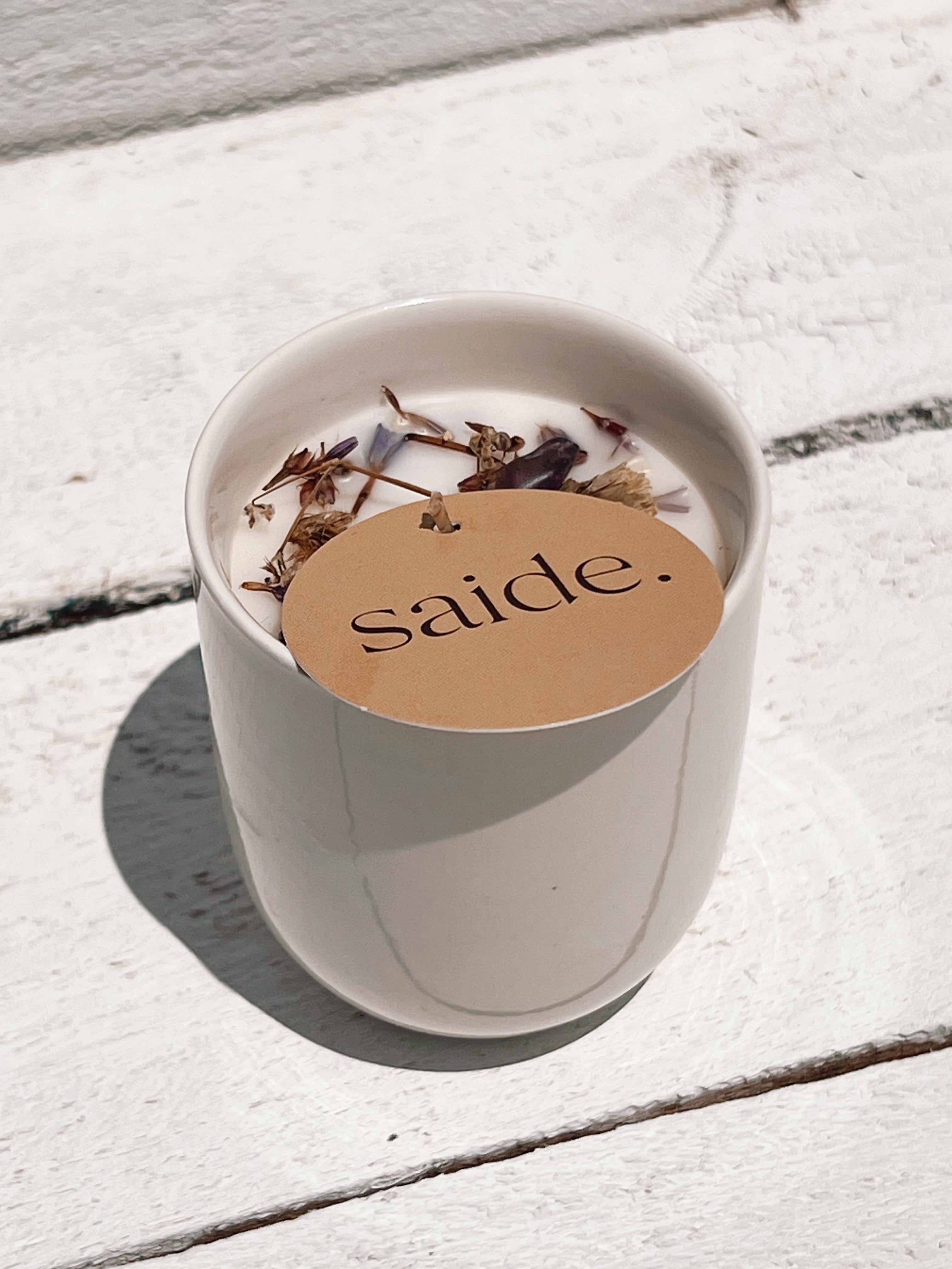 botanical ceramic soy candle | amethyst