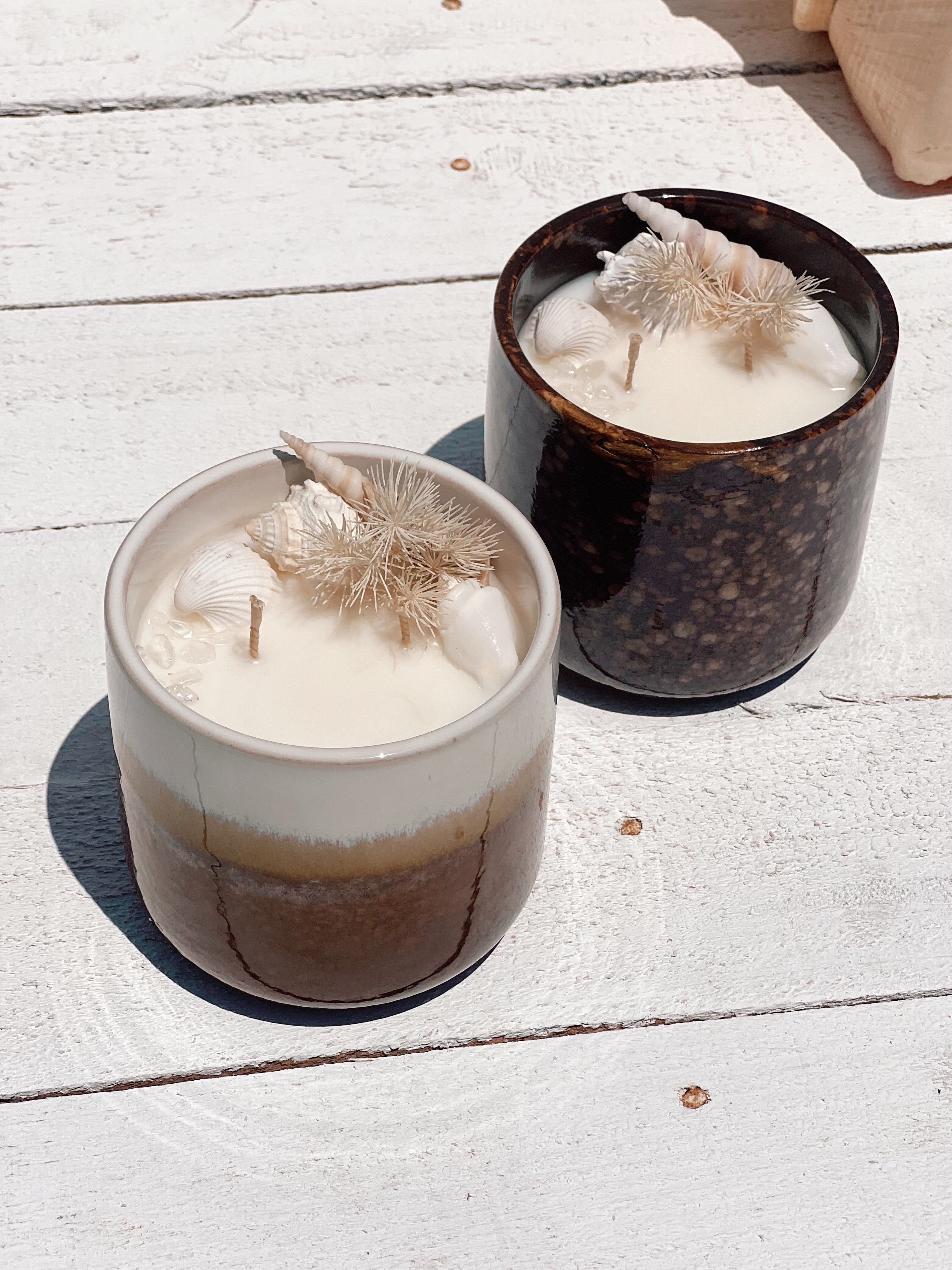 XL seashell ceramic soy candle