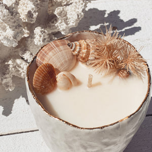 ceramic seashell candle cup | surf wax