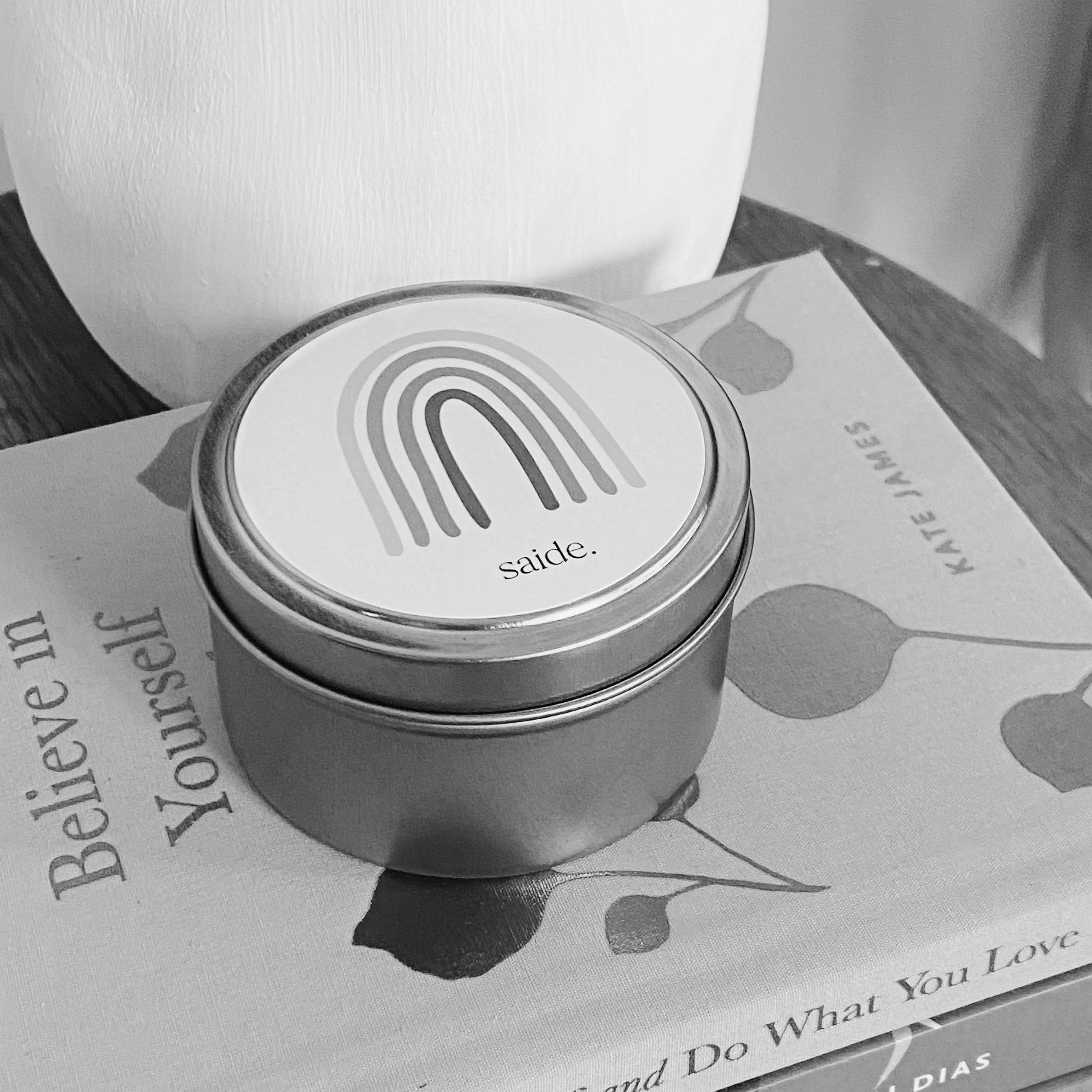 gold tin soy candle | imperfect