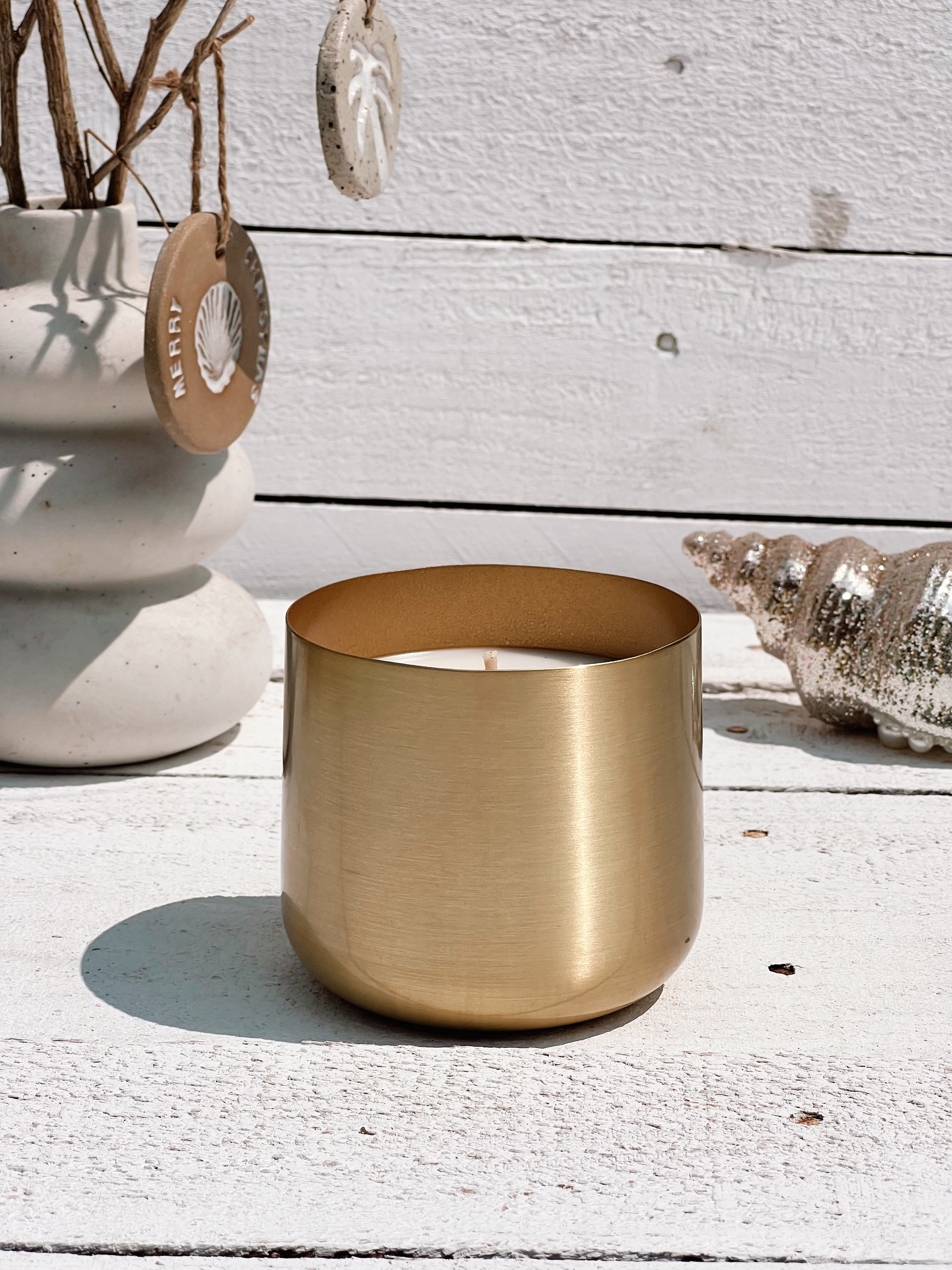 XL gold christmas soy candle | sugar plum