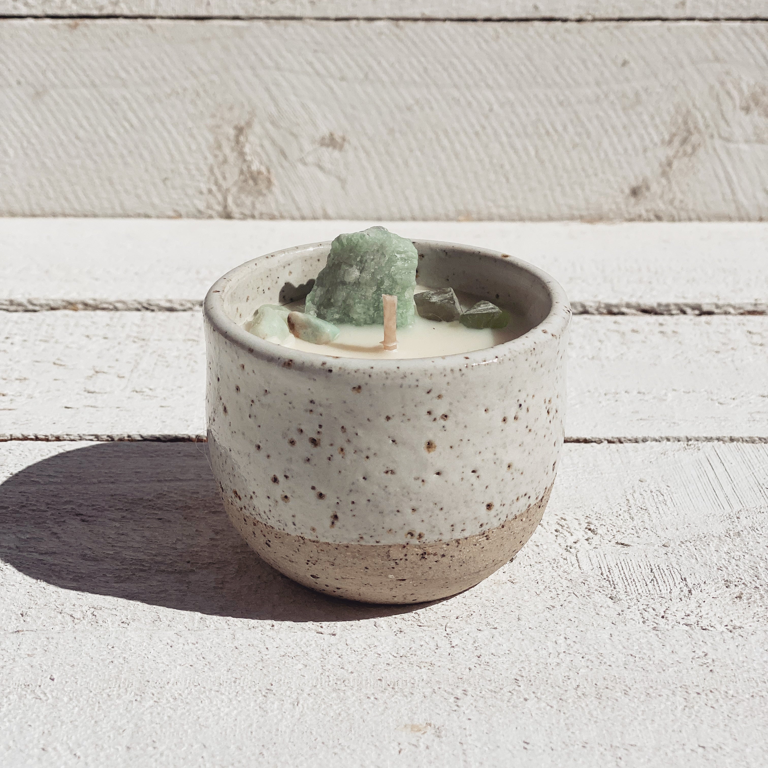 small crystal ceramic soy candle | forest