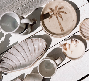 soleil palm tree plate | sand