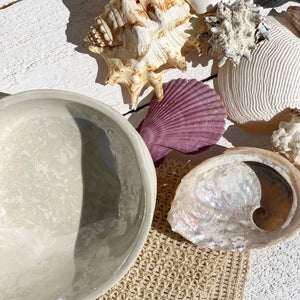 abalone shell ceramic soy candle | sea salt + sage